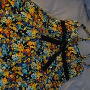 Fit 4 u swimsuit. Multi color flowers. Inside bra cups. Dress suit design